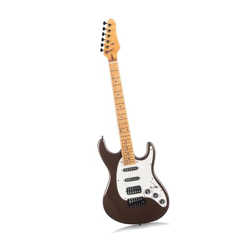 Guitare électrique en peuplier et érable avec une finition métallique éclatante
