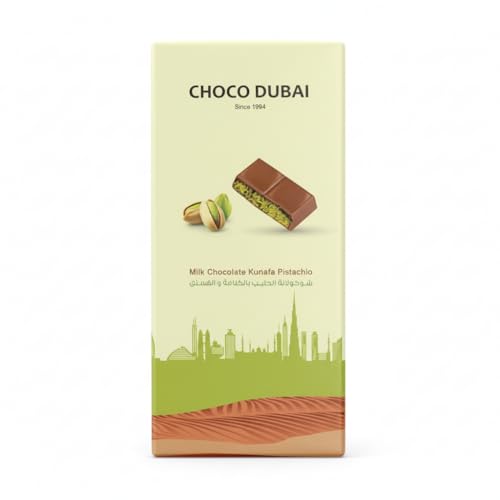 Choco Dubai Milk Chocolate Filled with Crispy Kunafa & Pistachio Cream 100g | Luxurious Arabic Dessert Chocolate | Perfect for Gifting & Sweet Moments