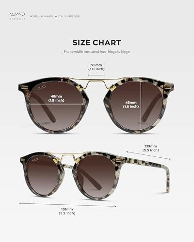 WearMe Pro - Women's Polarized, Round Retro, Double-Bridge Vintage Sunglasses4