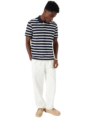 Image of Max Men's Half Sleeves Regular Fit Striped Polo T-Shirt