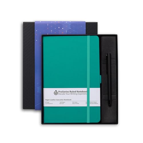 Image of DOODLE Undated Executive Diary Gift Set | A5 160 Pages PU Leather Notebook + Stylish Pen with Stylus | All Packed in a Beautifully packaged in an Elegant Gift Box (Turquoise)