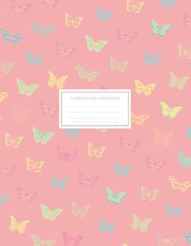 My Butterfly Pattern #4 : LARGE Butterfly Composition Notebook College Ruled 8. 5x11 100 Lined Pages