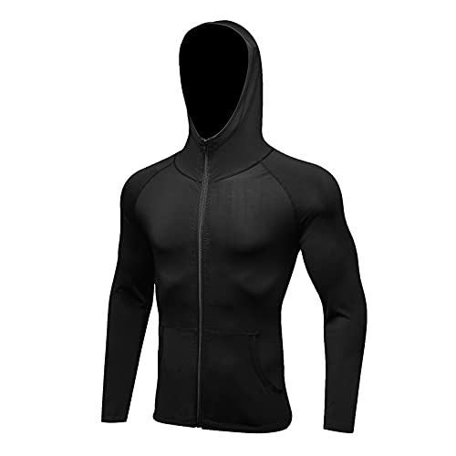 Sudadera con capucha para hombre, ligera, cómoda, con capucha, para correr, entrenamiento, gimnasio, ropa de chándal con bolsillo Cover