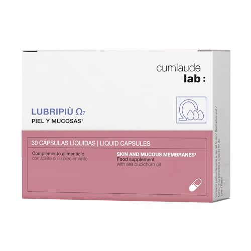 Cumlaude Lab - Lubripiù Omega 7, Complemento Alimenticio para Piel y Mucosas, Aceite de Espino Amarillo, Sequedad Íntima, Ocular y Bucal - 30 Cápsulas