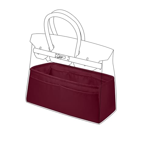 Organizador de bolsa sedoso DGAZ, macio, serve para bolsas Birkin 20/25/30/35/40/45/50, seda, bolsa de mão de luxo em modeladores de bolsa, mulheres (Rouge H, BK25)
