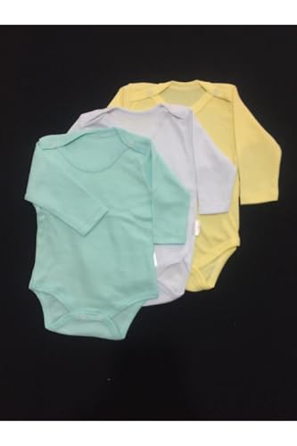 MYZİ STORE Bebek Yenidoğan 3 Adet%100 Pamuk Uzun Kollu…