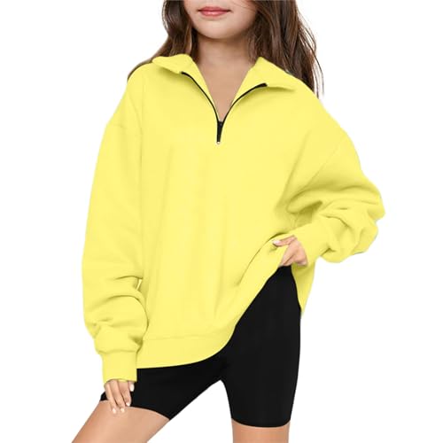 Zip Up Sweatshirts for Girls Drop Shoulder Oversized Soft Smooth Plus Size Casual Pullover Collared Blouses