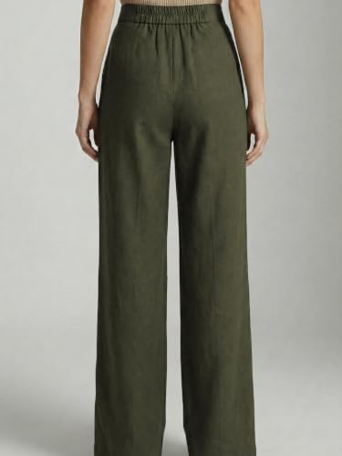 Image of Leriya Fashion Women Relaxed Fit Wide Leg Trousers | Malai Cottage Clip Closure Wide Leg Pants for Women | Casual Straight Lounge Pants with Pockets | Stylish Everyday Office Outfit Bottom Pant