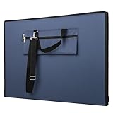Le'arte Artcase Slim DIN A2 – Harte Künstlermappe, Zeichenmappe A2, Dokumententasche, 67 x 46 x 4 cm, Kunst-Transportmappe, Wasserdicht, Großformat, Hardcover (Denim Blue)