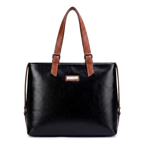 Image of VISMIINTREND Stylish Leather Office Laptop Tote Bag for Women| Shoulder Work Hand Bags for Women | College Bag for Girls | Fits 13 inch,14 inch, 15.6 inch Macbook Laptops