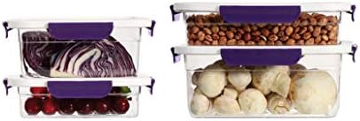 Airtight Food Storage Containers BPA Free - Airtight Food Storage Containers Dishwasher Safe - Nested Plastic Kitchen Containers with Locking Lids (Set of 4) CMB Goods