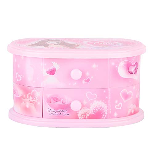 Boîte à bijoux musicale, boîte à bijoux de boîte à musique de danse ballerine avec miroir pour filles(Pink) Cover