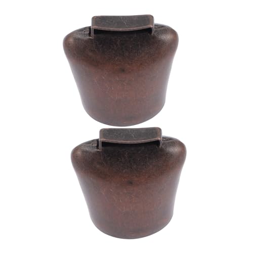 Toddmomy 2pcs Black Pet Bells Large Adult Cow Bells for Livestock Smooth Surface