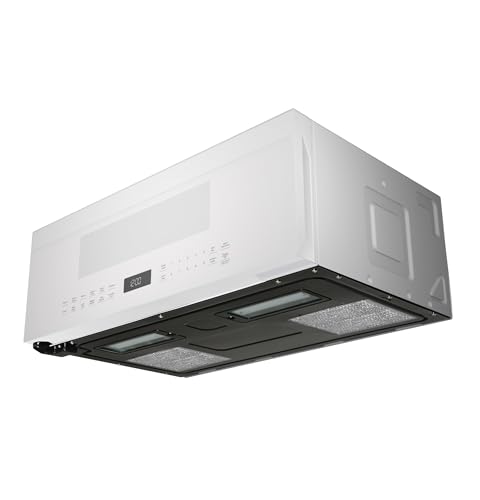 Image of GE Profile 30 inch Over-the-Range Low Profile Microwave, 1.2 Cu. Ft., 1000 Watts, 400 CFM Hood Vent, LED Lighting, Auto Defrost, Installer-Friendly, White, UVM9125DYWW
