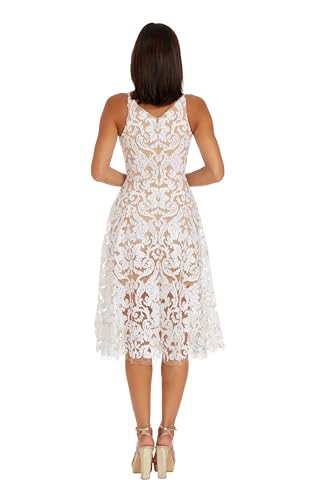 Dress the Population Womens Blair Plunging Fit and Flare Midi Dress4