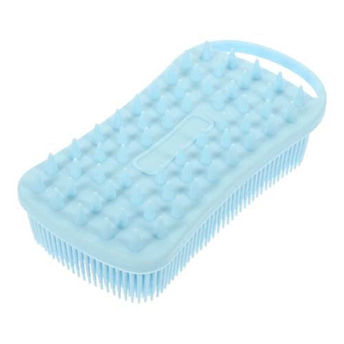 Gatuida Cepillo de Baño de Silicona para Cuerpo y Cabello Masajeador Suave para Ducha Herramienta Exfoliante para Adultos Circulación y Estimula el Cabelludo Color Azul