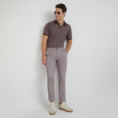 Image of Colorplus Men's Poly Cotton Blend Yarn Dyed Pattern Contemporary Fit Flat Front Casual Trouser