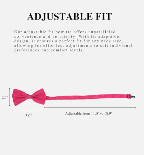 Image of MDSTYLE Bow Ties for Men Pre-Tied Adjustable - Classic Men's Bow Tie - Tuxedo Wedding Formal Bowtie Solid Color Bowties
