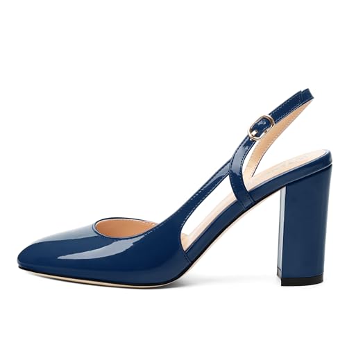 Womens Slingback Shoes Closed Round Toe High Heels Shoes Fashion Women's Pumps Shoes for Party Dress Wedding Office2