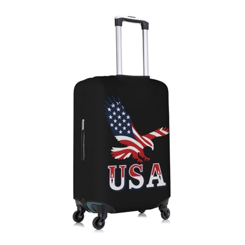 Eagle Usa Flag Pattern Print Protective Suitcase Cover Washable Travel Luggage Protector with Concealed Zipper3