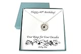 40th Birthday Gifts for Women | Sterling Silver Birthstone Necklace | 40th Birthday Gifts
