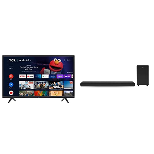 TCL 40-inch Class 3-Series HD LED Smart Android TV - 40S334, 2021 Model Alto 8 Plus 3.1.2 Channel Dolby Atmos Sound Bar