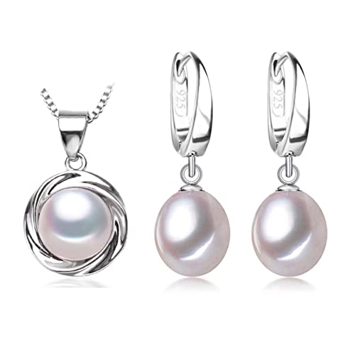 LAYCHEN Conjuntos De Joyería De Plata De Ley 925, Pendientes Colgantes De Perlas Naturales, Collares Con Colgante Personalizado Para Mujer, Gargantilla, Collar