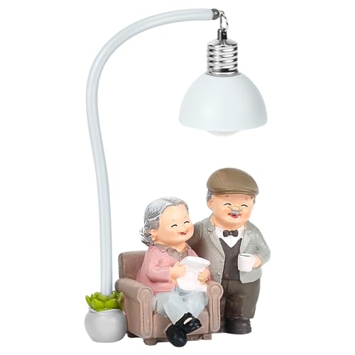 Ayixiwarz Statue d'anniversaire de mariage, cadeau d'anniversaire de mariage pour parents, statue de couple âgé, cadeau de fiançailles, décoration en résine