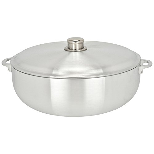 ALUMINUM CALDERO STOCK POT by Chef Pro, Aluminum, Superior Cooking Performance for Even Heat Distribution, Perfect For Serving Large and Small Groups, Riveted Handles, Commercial Grade (13.3 Quart)