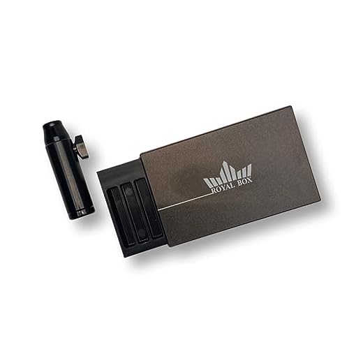M&M Smartek Royal Box - Caja con tubo para tabaco (incluye dosificador gratuito para rapé en diferentes variaciones), color negro