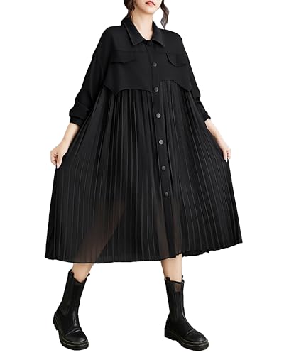 Robe à manches longues fluide et boutonnée pour une silhouette moderne