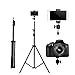 Garsentx Treppiede Fotocamera, 200 cm videocamera Digitale Estensibile Supporto treppiede con Testa a Sfera panoramica a Rotazione a 360 ° per Smartphone, Fotocamere Reflex, Fotocamere digitali, etc.