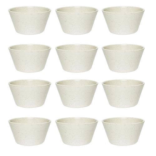 TrueCraftware- 7 oz San Marino Bouillon Cup Melamine Set of 12- Dishwasher Safe Break-Resistant Dinnerware Small Bowls for Side Dishes Dessert Soup Chili Dipping Sauce Home Restaurants