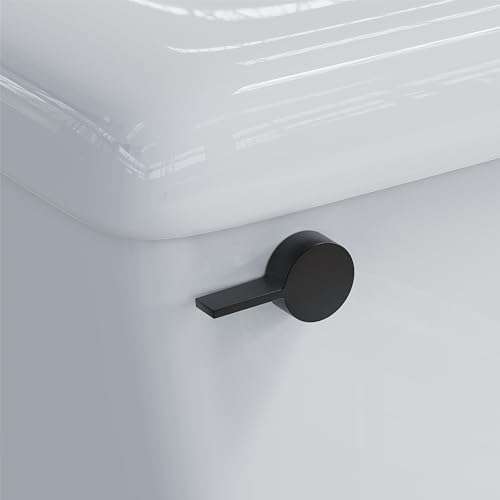 RAVINE Premium Modern Luxury Universal Toilet Handle Replacement Majestic Collection. Toilet Lever Replacement Easy Install (Black Front Mount)
