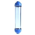 YOEDAF in-line Water Filter Housing Fill, 1/4inch Water Purifier T33 Shell Filter Tube Parts Kit Water Refillable Inline Filter Reverse Osmosis(Blue+Transparent)