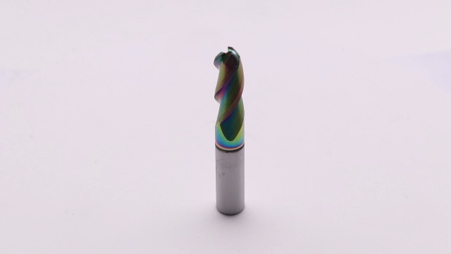 Image of 3 /8 inch 3 Flute 37 Helix Solid Carbide Ball Nose End Mill, DLC Coated | Ball End, 3 /8 inch Cutting Dia, 3 /8 inch Shank Dia, 1 inch Length of Cut, 2-1 /2 inch Overall Length, for Milling Aluminum and Copper