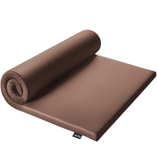 MyeFoam マットレス 高反発 シングル 厚さ5cm 敷布団 腰の悩みから解放 硬さ180N 寝返りサポート 防ダニ 抗菌防臭加工マットレス カバー洗える 収納袋付き ブラウン