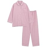 [カイタックファミリー] [SUIMIN CARE] スイミンケア 日本製 レディース わたもうふ パジャマ あったか 綿100％ 無地 シャツ 長袖 無地 秋 冬 (M, ピンク)