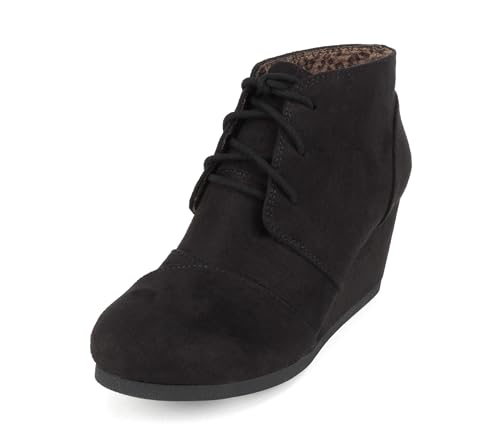 CITYCLASSIFIED “REX” ~ Women Lace Up Rounded Toe Low Wedge Ankle Bootie2