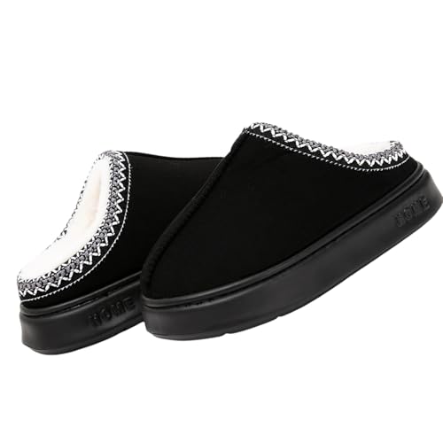 Cozy Platform Fuzzy Slippers for Women and Men Short Ankle Slippers with Anti-Slip Sole Lined with Warm Furry Perfect for Indoor & Outdoor Use