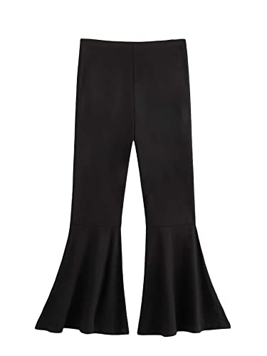 Image of WDIRARA Girl's Flare Pants High Waisted Elastic Waist Bell Bottom Casual Pants
