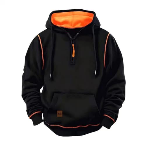 Sudaderas de hombre con capucha ideales para el estilo urbano casual de corte holgado negro L