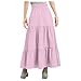 Girls Maxi Skirts High Waist Boho Floral Flare Hem Dress Summer Fashion Loose Fit Cute Holiday Skirt for Kids Size 10-12 Pink