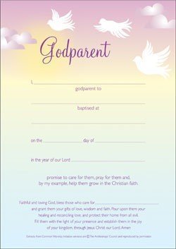 TLC Heavenly Gifts Godparent Certificate - Doves - 10 Pack