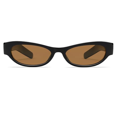 Image of VANLINKER Retro Cat Eye Polarized Sunglasses for Women Men Small 90s Style Trendy Vintage Narrow Wing Frame VL9799