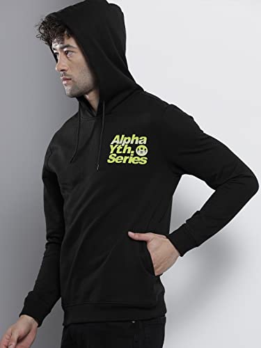 Image of The Indian Garage Co Men Regular Fit Typography Overhead Hooded Sweatshirt