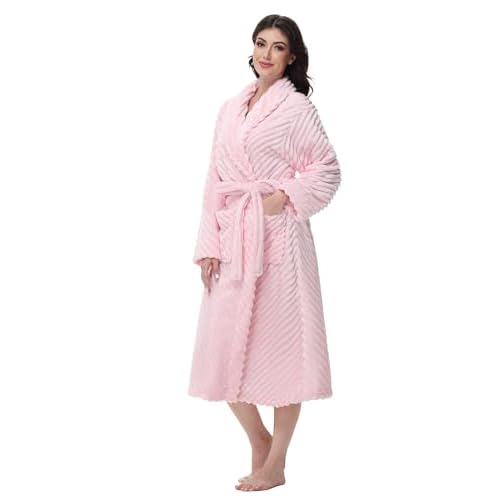 Yurhap Premium Robes for Women – Super Soft Cozy Fleece Womens Robe Plush Long Bathrobe