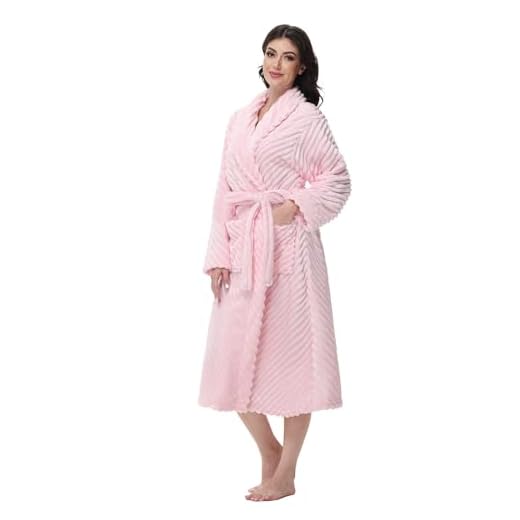 Yurhap Premium Robes for Women - Super Soft Cozy Fleece Womens Robe Plush Long Bathrobe