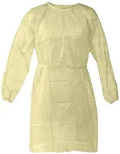 Disposable Isolation Gown Qty: 50 per Case (Yellow) Size: X-Large