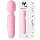 MANFLY Portable Travel Massage Tool, 10 Modes Rechargeable Waterproof Mini Neck Muscle Massager (Pink)